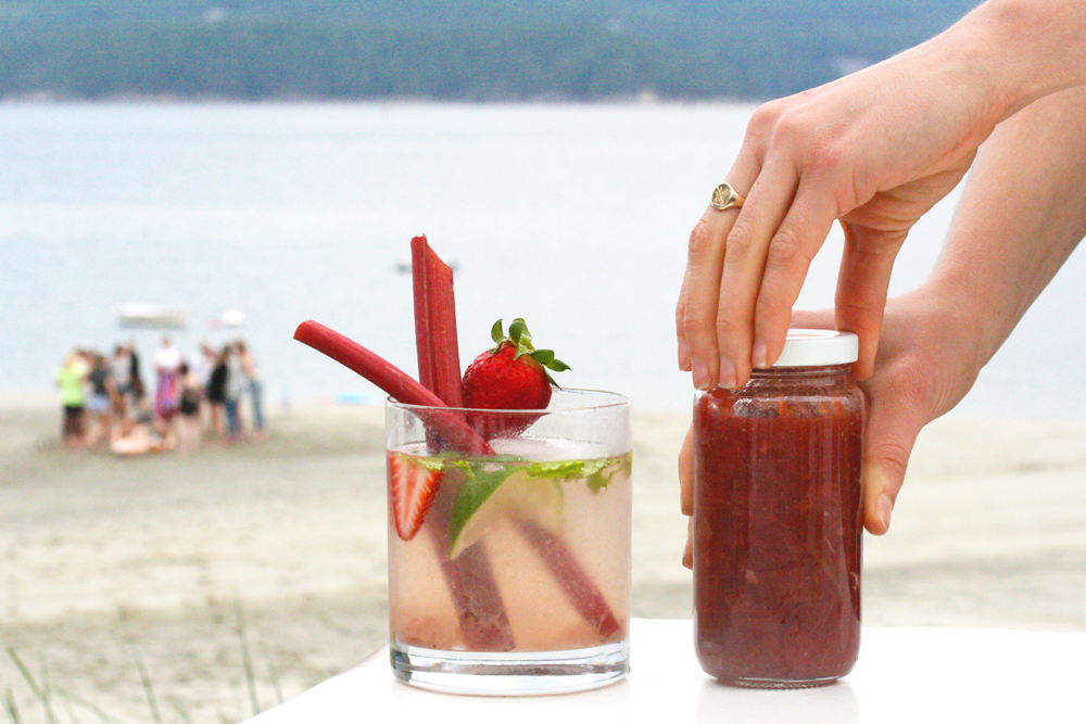 Strawberry + Rhubarb Jam Mojito 