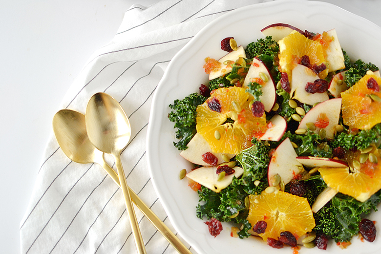 Kale and Apple Citrus Salad - kitskitchen Red Pepper Jalapeno Spread Recipe