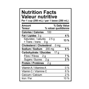 Vegan Cream of Mushroom Soup Nutritional Information