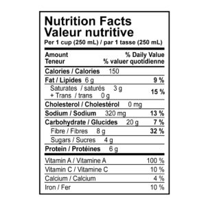 Green Curry Lentil Soup Nutritional Information